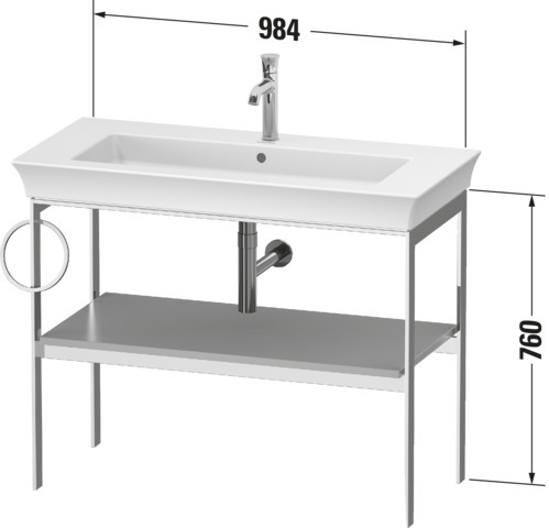 Duravit Metallkonsole bodenst. White Tulip 760x984x450,HH l.,Graphit Hochglanz