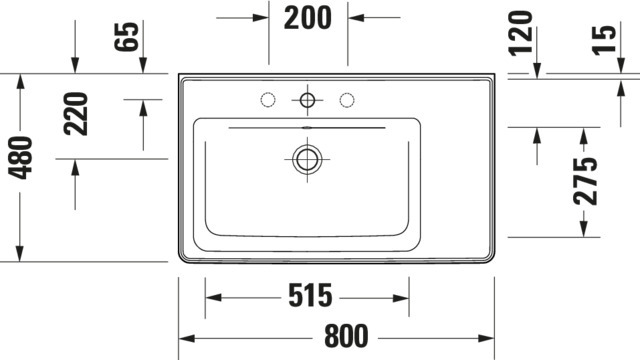 DU WT/MWT D-Neo, 800mm, weiß m.ÜL, HLB, o.HL, Becken links