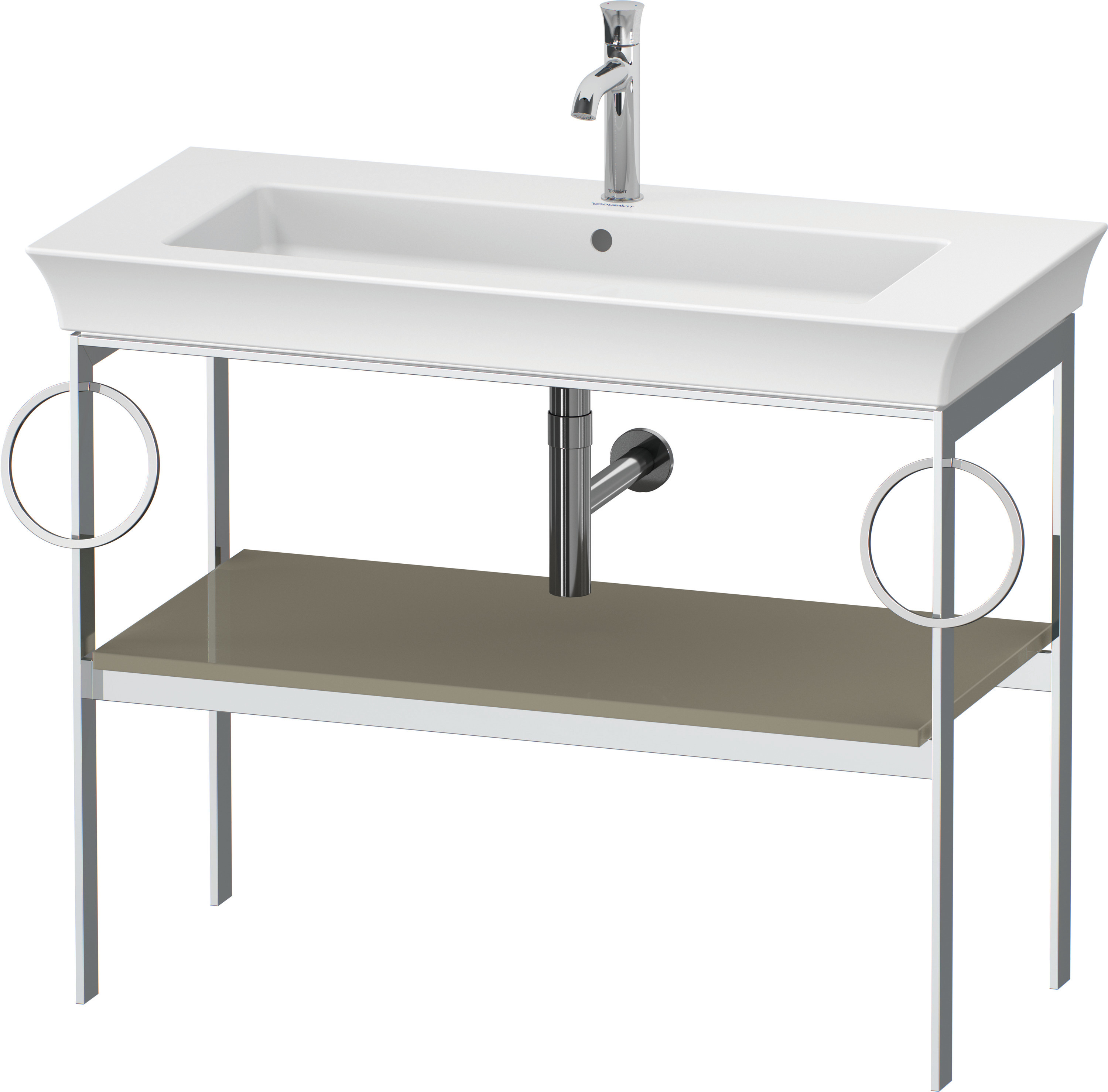 Duravit Metallkonsole bodenst. White Tulip 760x984x450,2 HH,Steingrau Hochglanz