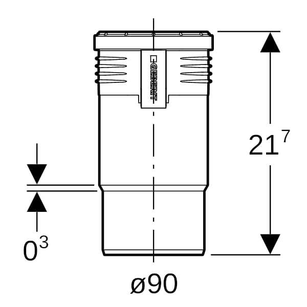 Geberit Silent-PP Langmuffe d90
