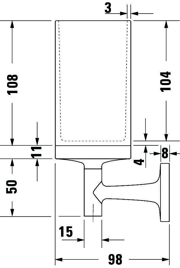 DU Starck T Zahnputzbecher, Chrom, Akzentfarbe: Wß Matt, 65x98x173 , Glas,