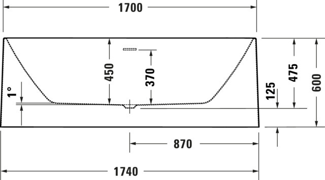DU DuraFoga BW Freistehend, Weiß,Acryl 1700x700x600 mm,RS 2,incl.FG u.AÜL-Garn