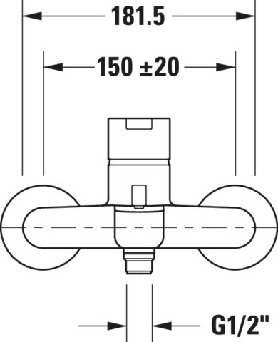 DU B.2 Einhebel-Wannenmischer Aufputz Keramikmischsystem, Chrom HG