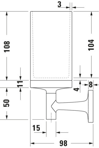 Duravit Starck T Zahnputzbecher, Swa Matt, Akzentfarbe: Wß Matt, 65x98x173 , Glas,