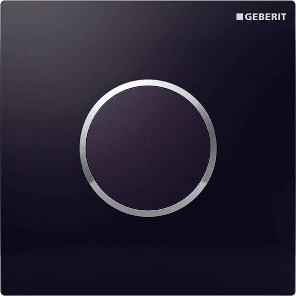 Geberit Typ 10 Abdeckplatte für UR-Strg. IR rund, schwarz / hgl.verchr.