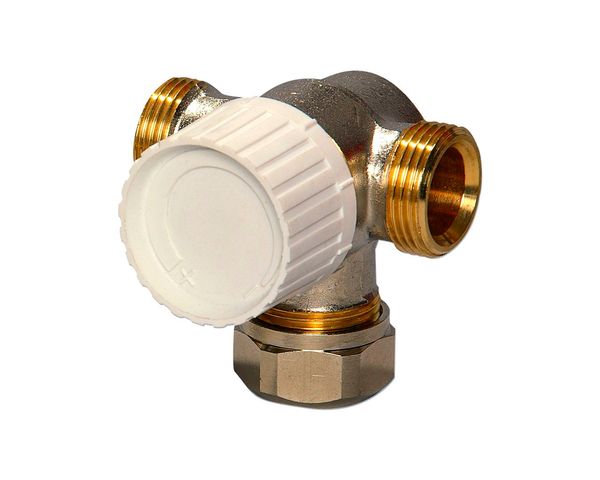 Flamco Dreiwegethermostatventiluntertl. DN20 Voreinstellung, Anbindung rechts kugeld.