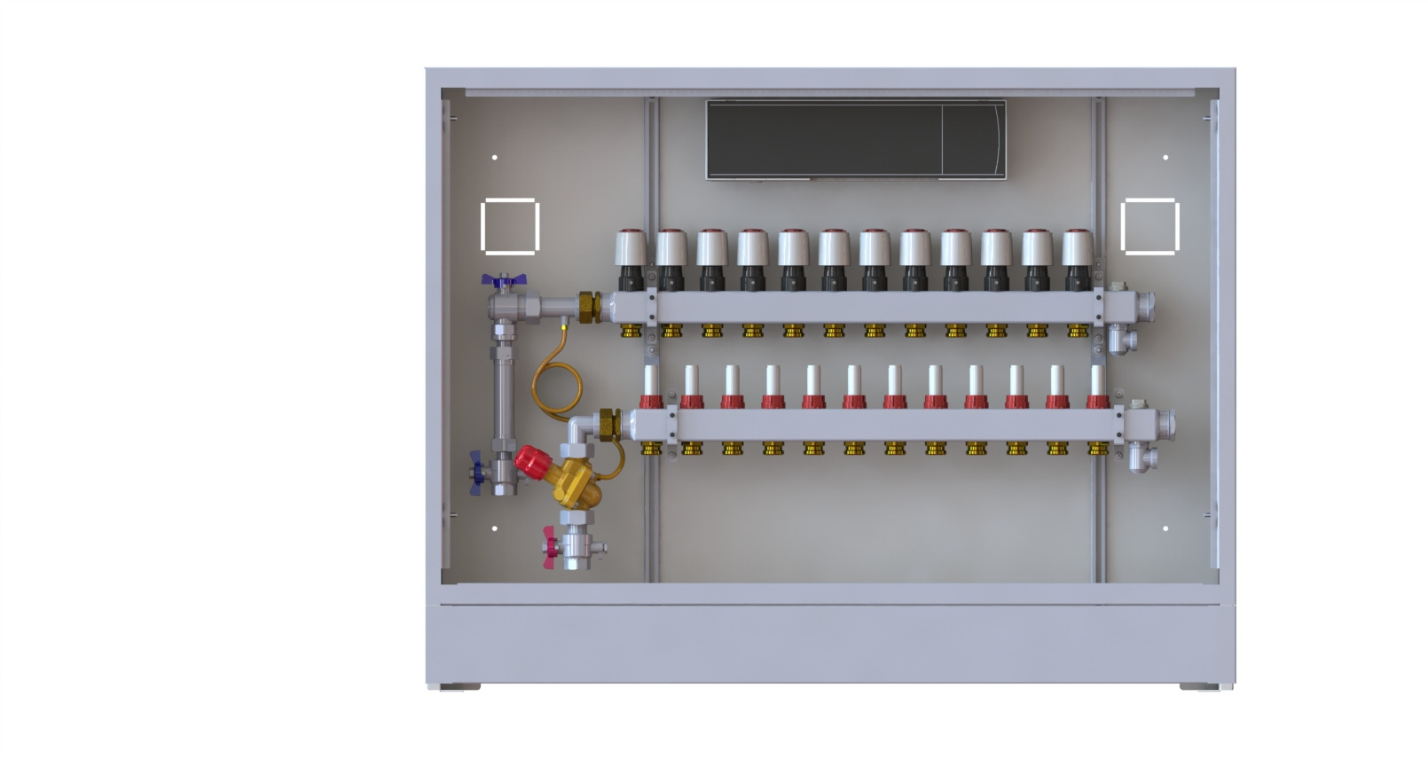 Danfoss Station UnoFloor Basic 12L 12 HK, links mit WMZ-Set, 230V