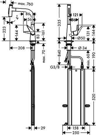 Hansgrohe Spültischmischer 220 Talis Select M51 Ausziehbrause 2jet sBox edelstahl-optik
