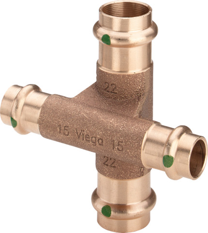 Viega Kreuzstück mit SC Profipress Therm 2244 in 15x15mm Rotguss