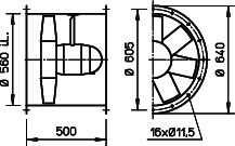 Helios HRFD 560/6 TK Axialventilator 3-PH, Föderrichtung B