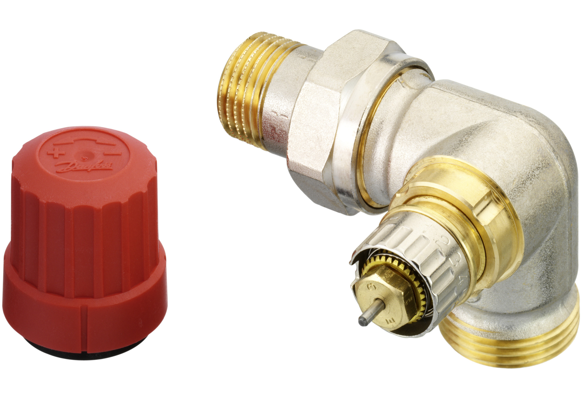 Danfoss Ventilgehäuse RA-N 15 G 3/4 AG, WE rechts, matt vernickelt