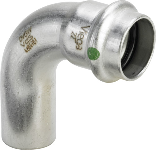 Viega Bogen 90 Grad mit SC Sanpress Inox 2316.1 in 15mm Edelstahl