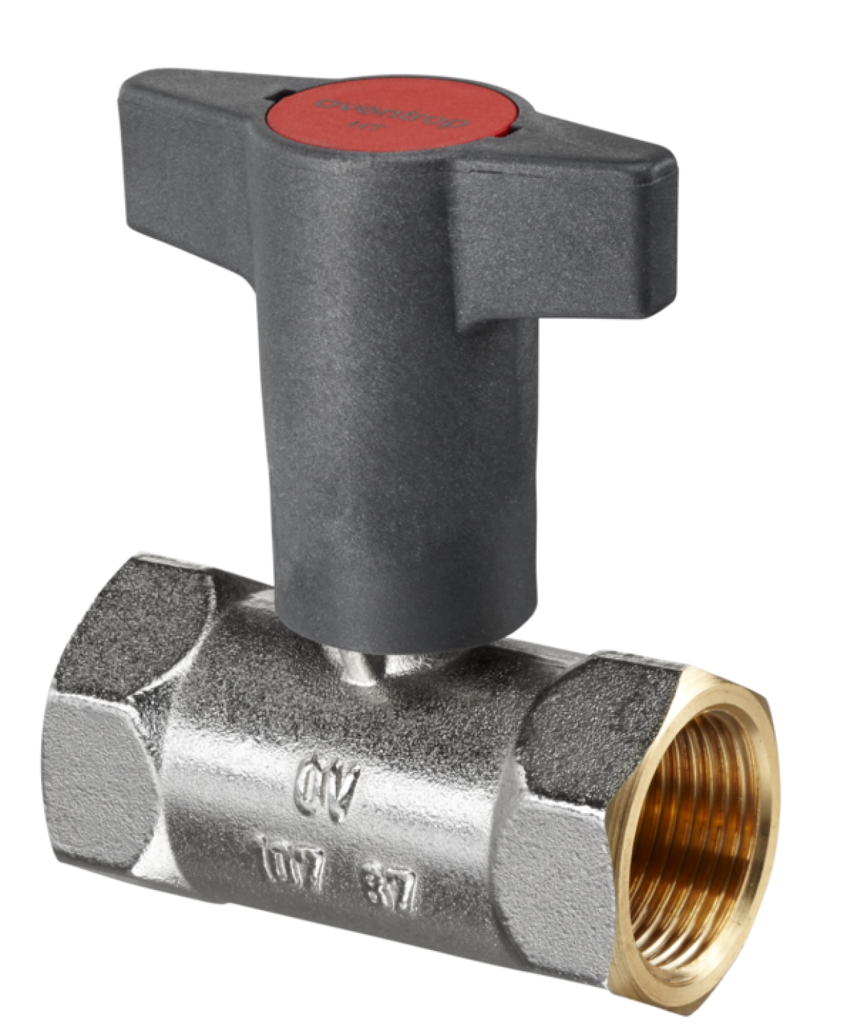 OVENTROP-Hochtemperatur-Kugelhahn DN32, PN16, Ms, Knebelgriff