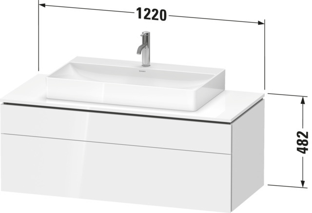 Duravit Konsolen-WTU wandh. L-Cube 550x1200x4 82mm Betongrau Matt 1 Ausz. 1 Schubk.