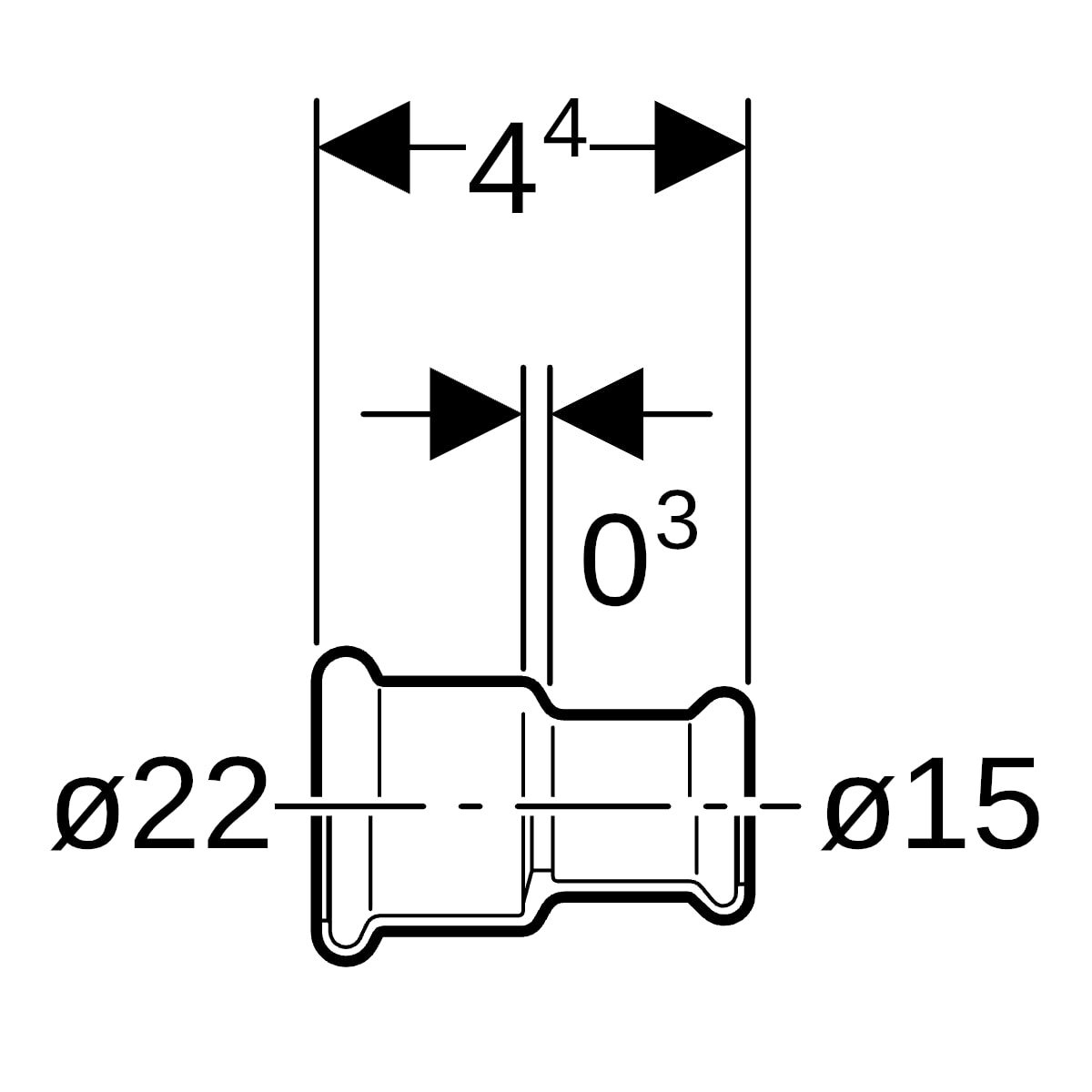 Geberit Mapress Kupfer Muffe reduziert d22-15