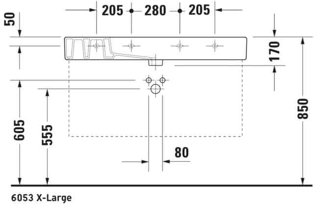 DU Möbelwaschtisch Vero 1050 mm mit ÜL, mit HLB, 1 HL, weiß
