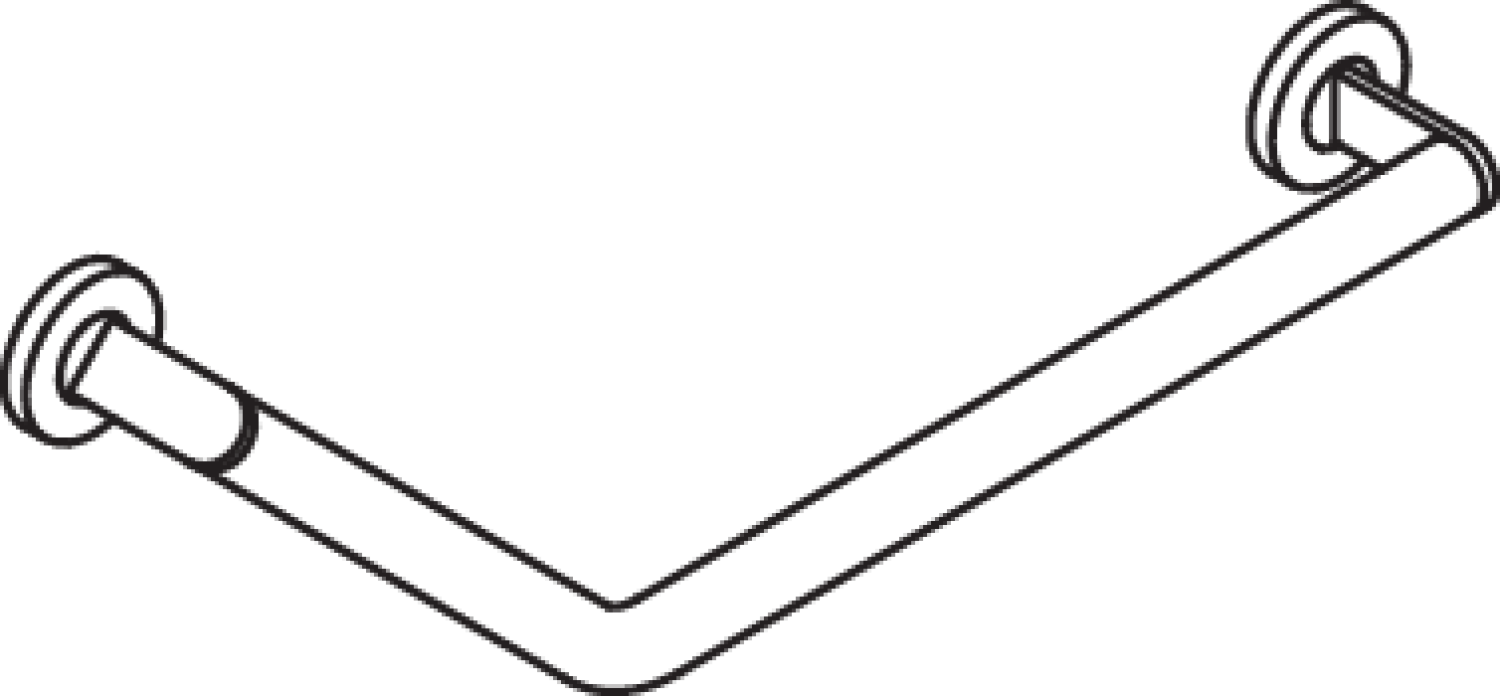 HEWI Winkelgriff 135 Gr, d:30, re, chrom