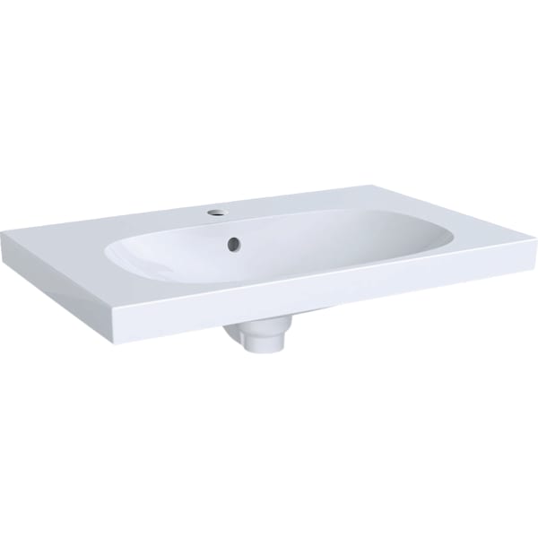 Geberit Acanto Waschtisch mit Ablagefläche 75x48cm, m. Hl., m. Ül., weiß, KeraTect