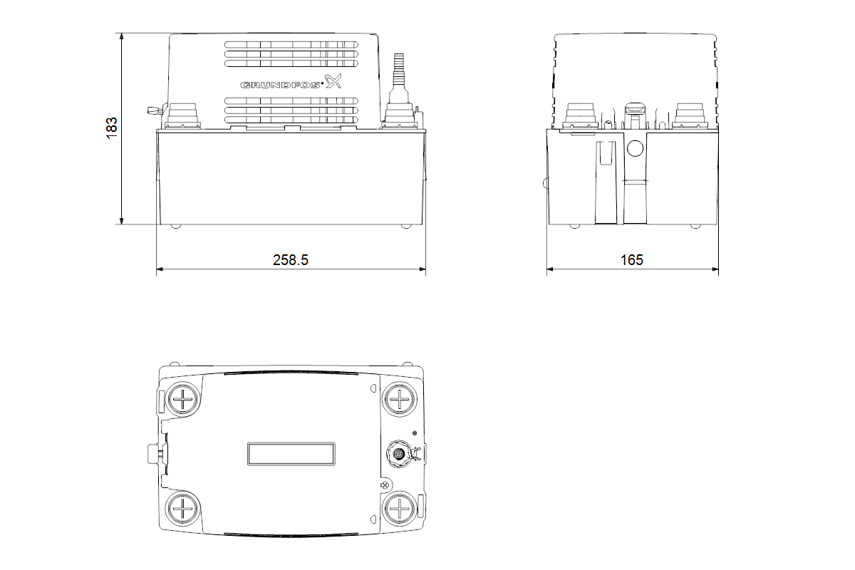 Grundfos Kondensathebeanlage CONLIFT1, 800x700x600mm 230V 0,075kW max. Förderhöhe 5,7m, 2m Kabel
