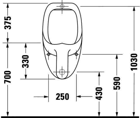 DU Design Classics Urinal Ben, Zul.v.h. absaugend, o.Deckel, o.Fliege, weiß