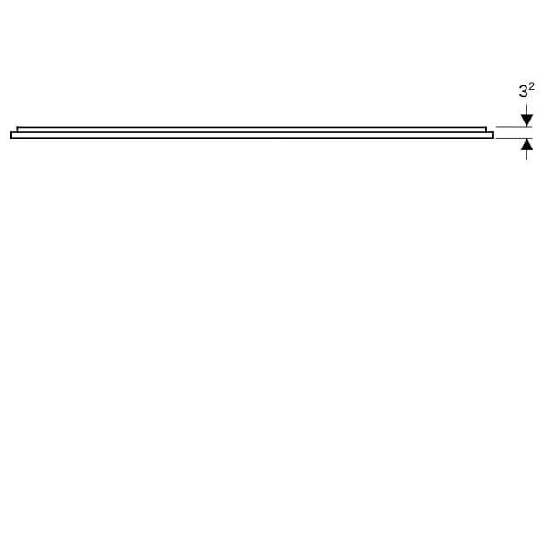 Geberit Option Plus LSP, eckig, direkte Bel. u. ind. Bel., 135x70x3,5cm, swm/alu elox