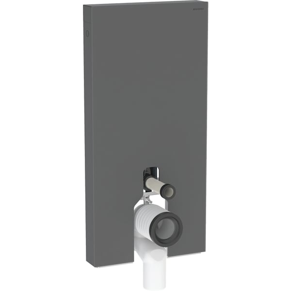 Geberit Monolith Sanitärmodul für Stand-WC 101cm, Glas schwarz /schwarz Alu. gebü.