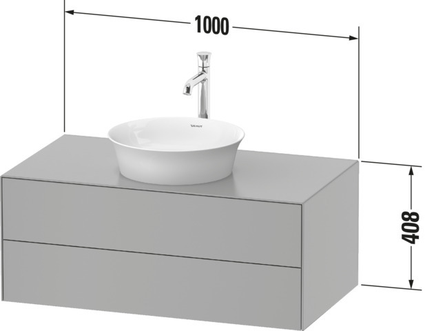 Duravit WTU White Tulip wandhängend, 2 SchKa 408x1000x550mm, Steingau Hochglanz