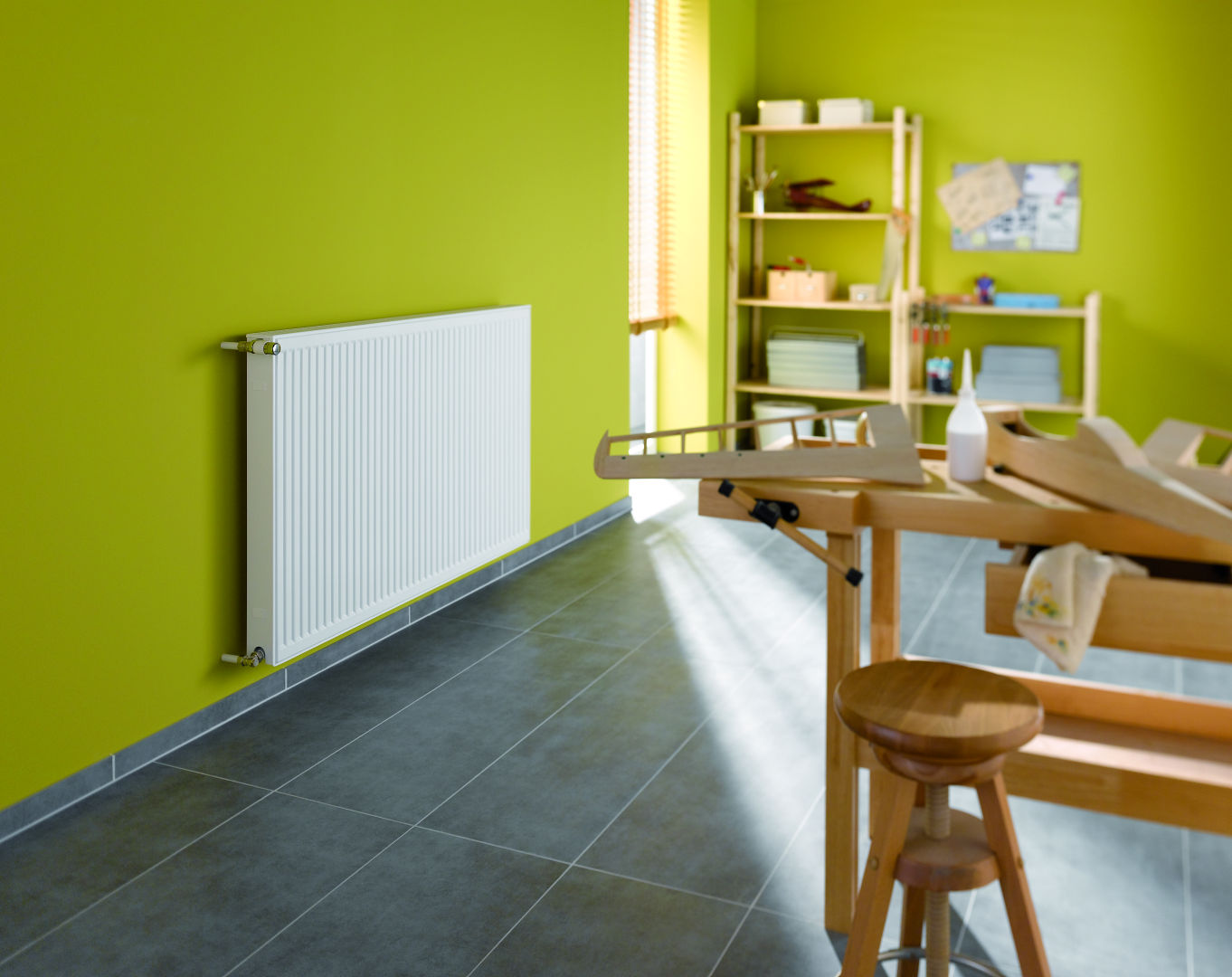 Kermi x2 Profil-K T22 400x100x1600 QN1931, RAL9016, 10bar, m.Abd, BK