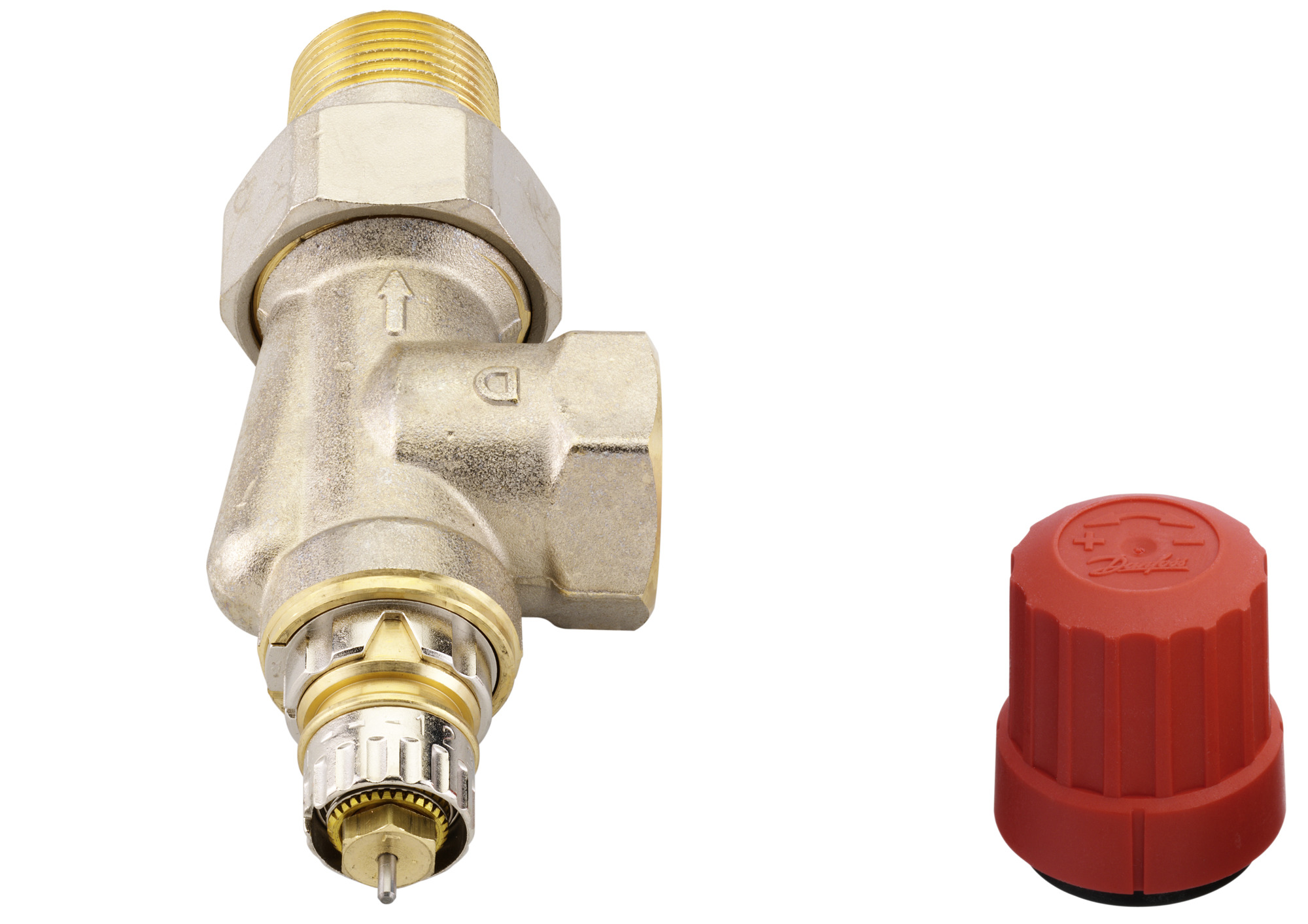 Danfoss Ventilgehäuse RA-N 20 R 3/4, UK (Axial), matt vernickelt