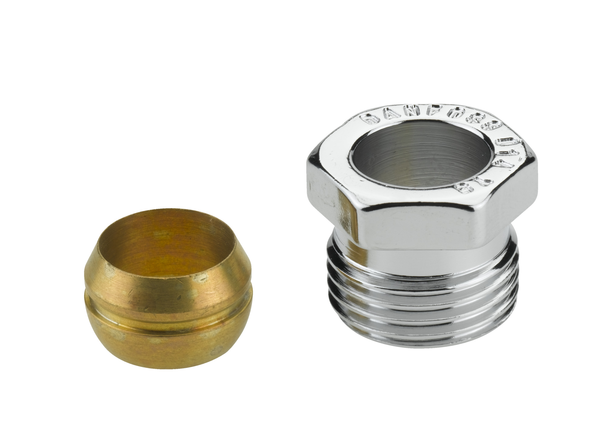 Danfoss Klemmverbinder R 1/2 AG auf 14mm f. Stahl- und Kupferrohre, Chrom