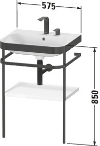Duravit Metallk. mit Happy D.2 Plus bodenst. 850x575x490mm, 2 HL, Nordic Weiß Sdm.