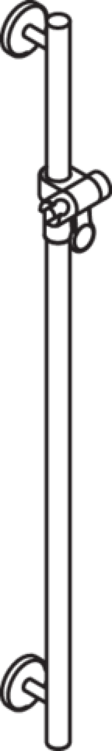 HEWI Br.H.Stg. mit Br.H., signalweiß, L:900,d:33, Kst., chromoptisch besch.