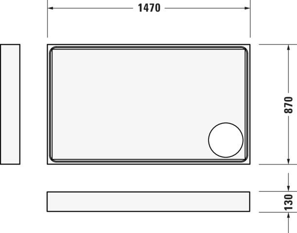 Duravit Starck Slimline Duschw. 1500x900x60mm Weiß