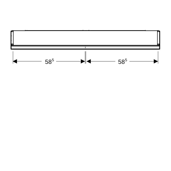 Geberit ONE Spiegelschrank mit ComfortLight 2 Türen, AP-Mont., 120x90x15cm, alu.