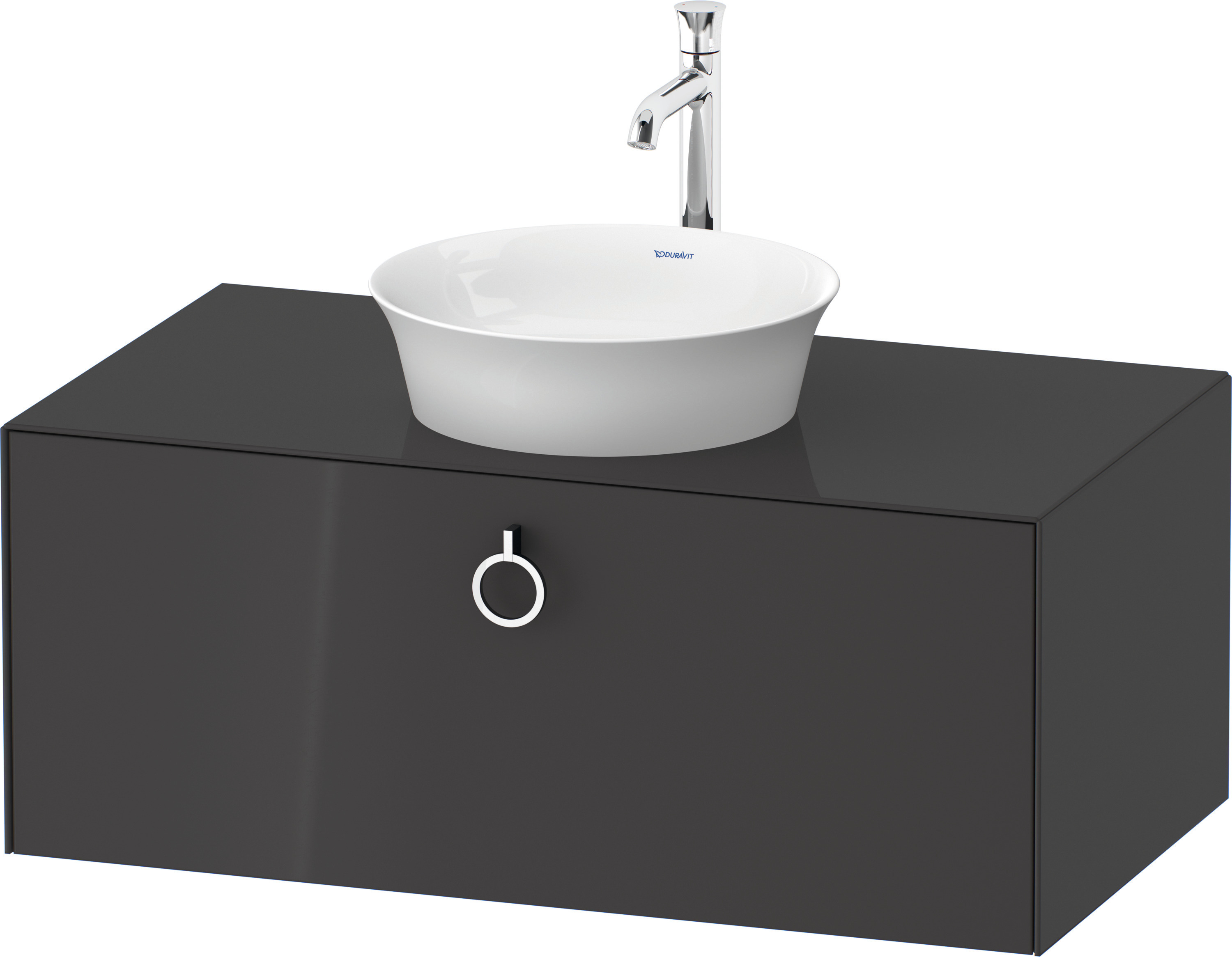 Duravit WTU wandh. White Tulip,1 Ausz.,mit Griff,408x1000x550,Graphit Hochglanz