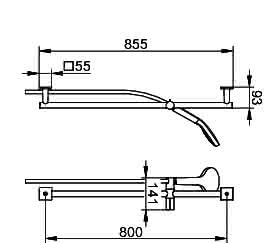 KEUCO Brause-Set eckig IXMO 59587 855mm verchr.