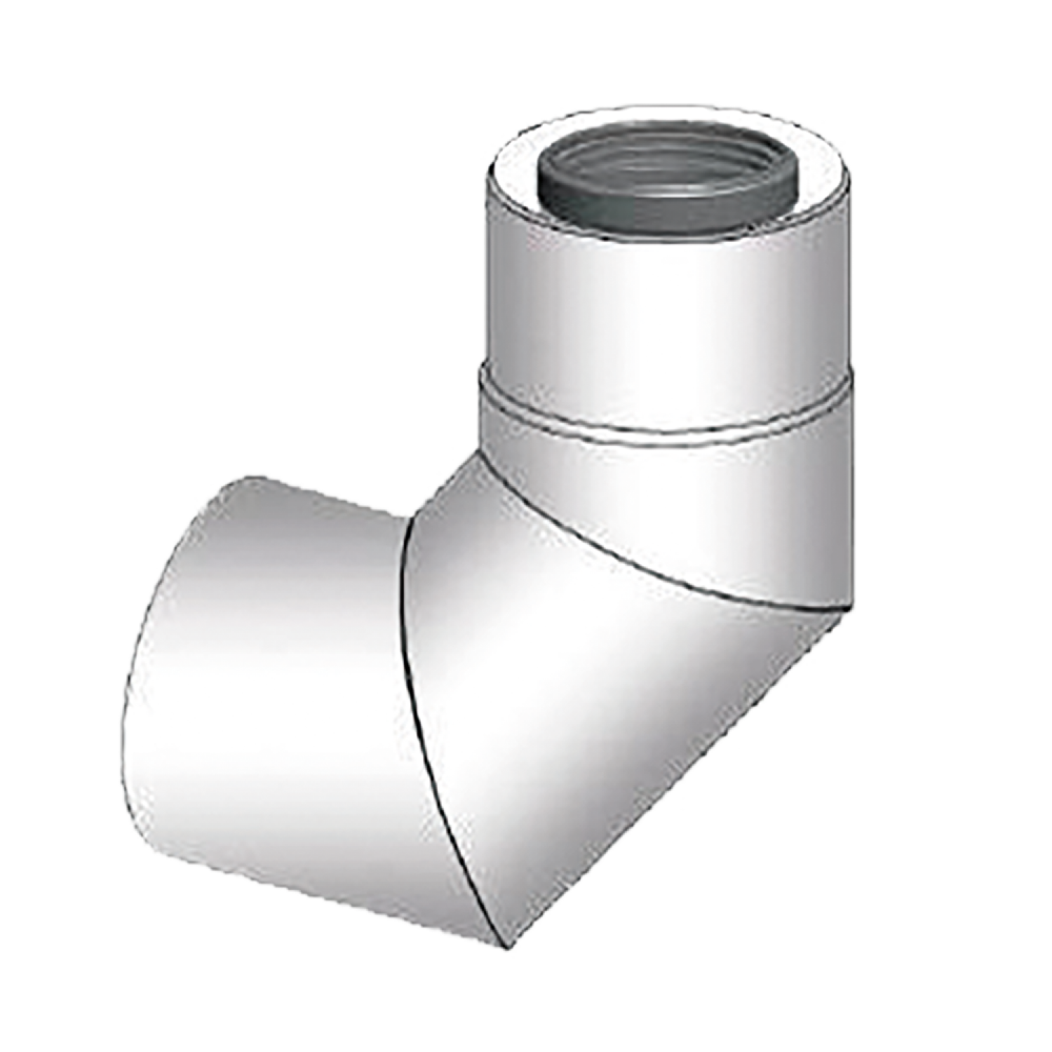 MHG Doppelrohrbog. 87 Grd DN80/125 Aussenwand WhP, weiss