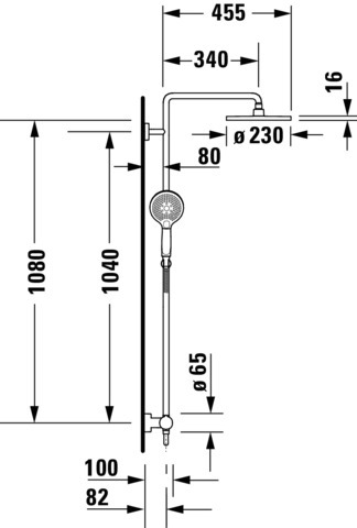 Duravit C.1 Duschsystem Einhebel Brausemisch. Keramikmischsystem, Schwarz Matt