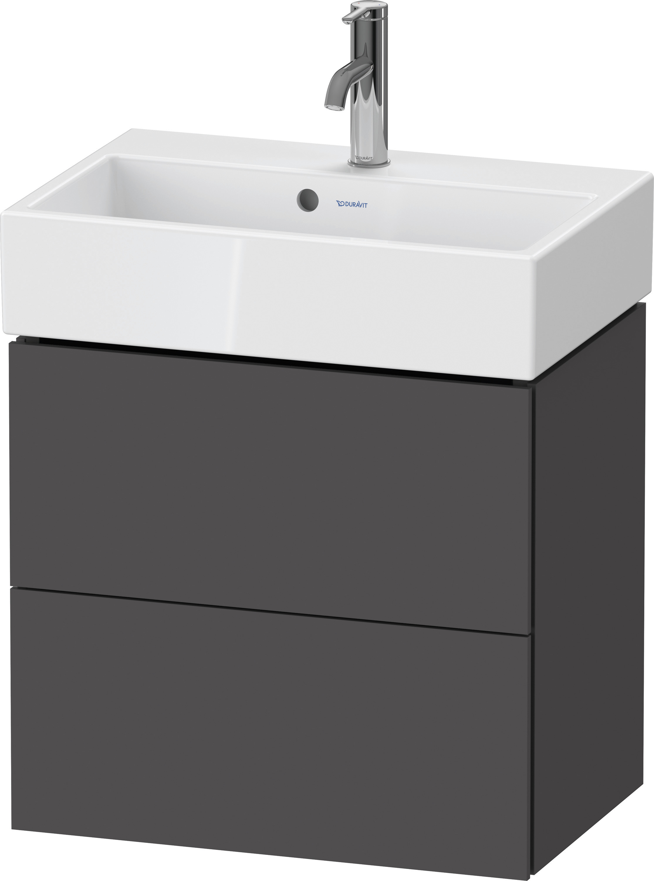 Duravit WTU L-Cube wandhängend, 2 Schubk. 544x584x391mm, Graphit Matt