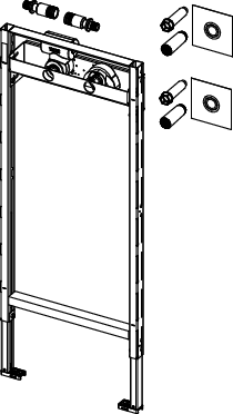 TECEprofil Bad-/Dusch Modul, BH 1120 mm mit Hygienebox, U-Doppel WS, vorgedämmt