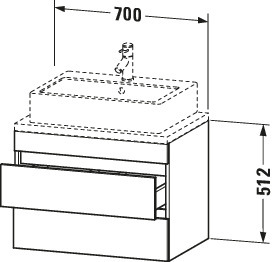 Duravit WTU DuraStyle f.Konsole 512x700x478 2 Schubk.,betongrau matt/betongrau matt