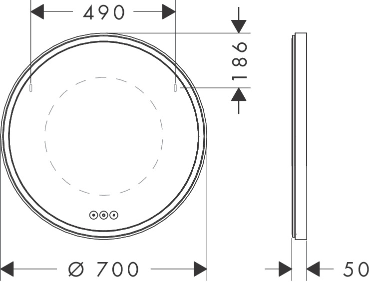 Hansgrohe Xarita S Spiegel 700/50 m.LED Beleuchtung kapaz.Berührungssen.MW