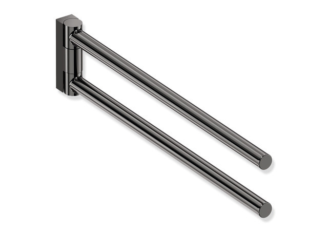 HEWI Handtuchhalter Sys 162, edst., PVD, L:331mm, schwenkb. schwarzchr glzd