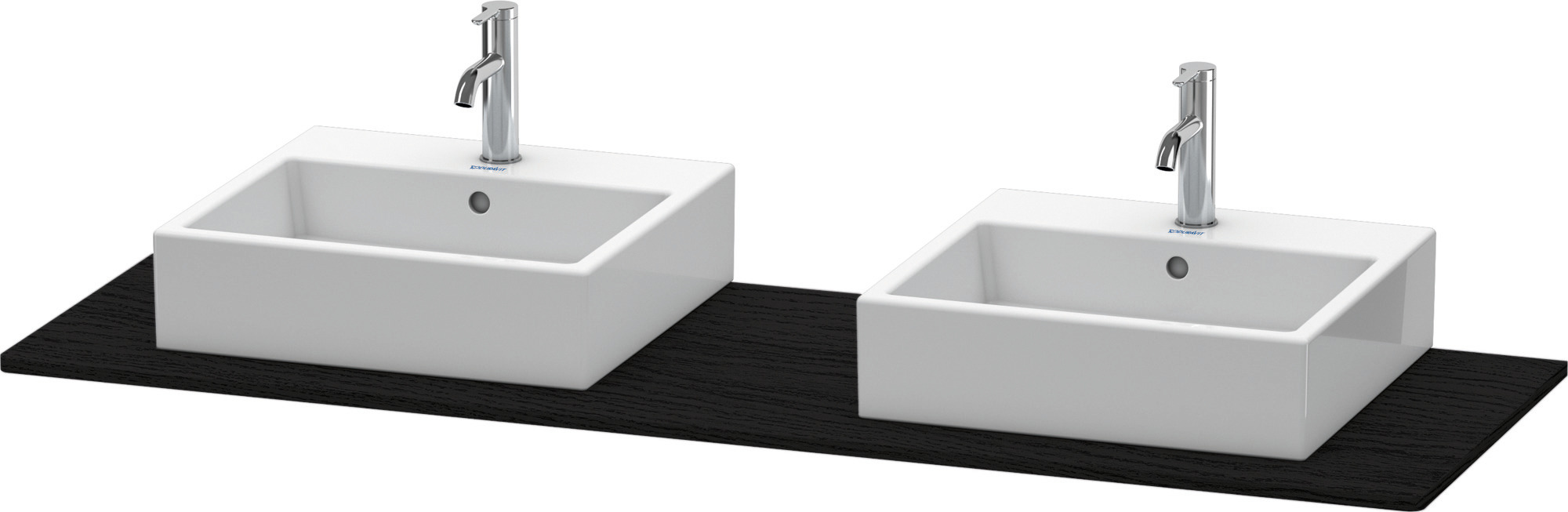 Duravit Konsole XSquare mit zwei Ausschnitten 16x1600x550mm, Eiche Schwarz