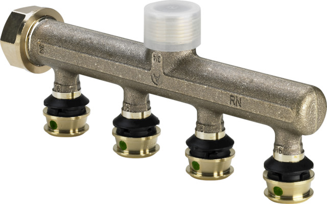 Viega Verteiler mit SC Raxofix 5326.05 in16mmxG3/4-4fach Siliziumbronze