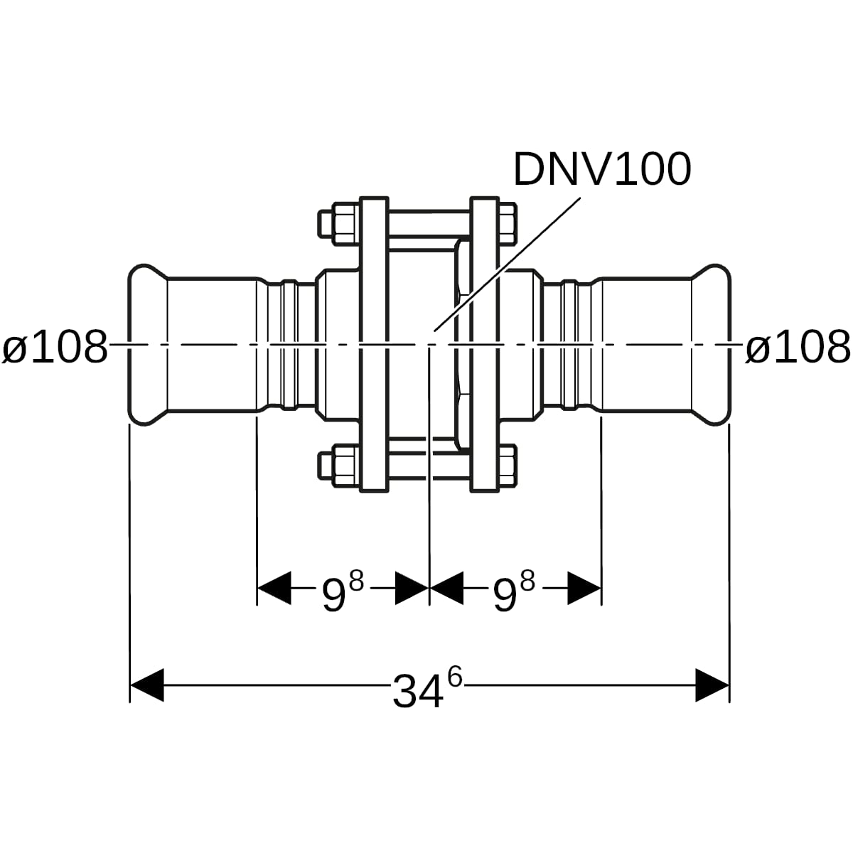 Geberit Mapress Rückschlagventil NPW geflanscht d108