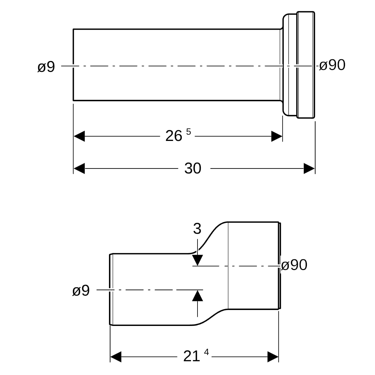 Geberit Anschlussset f. Stand-WC TurboFlush, Abgang horizontal