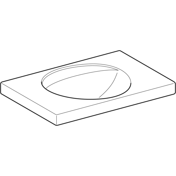 Geberit Preciosa Waschtisch mit Ablagefläche 80x55cm, o. Hl., o. Ül., weiß