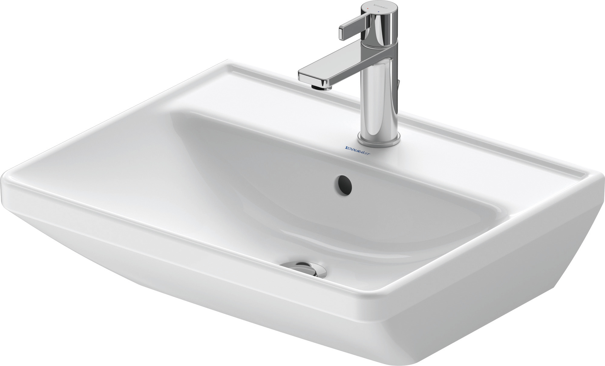 DU Waschtisch D-Neo, 550mm, weiß mit ÜL, mit HLB, 1 HL