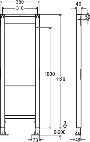 Viega Befestigungselement Prevista Dry 8570.31 für Stützgriffe in 1120 mm